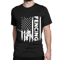 Fencing Us Flag Graphic Concept Classic T-shirt | Artistshot