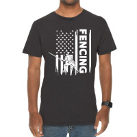 Fencing Us Flag Graphic Concept Vintage T-shirt | Artistshot