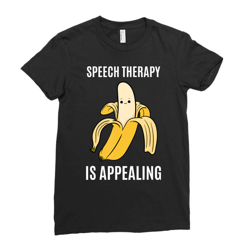 Speech Therapy Banana Language Pathologists Slp T Ladies Fitted T-Shirt by aiiluurosy | Artistshot