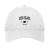 Deer Island Oregon Or Vintage Athletic Black Sport Adjustable Cap | Artistshot