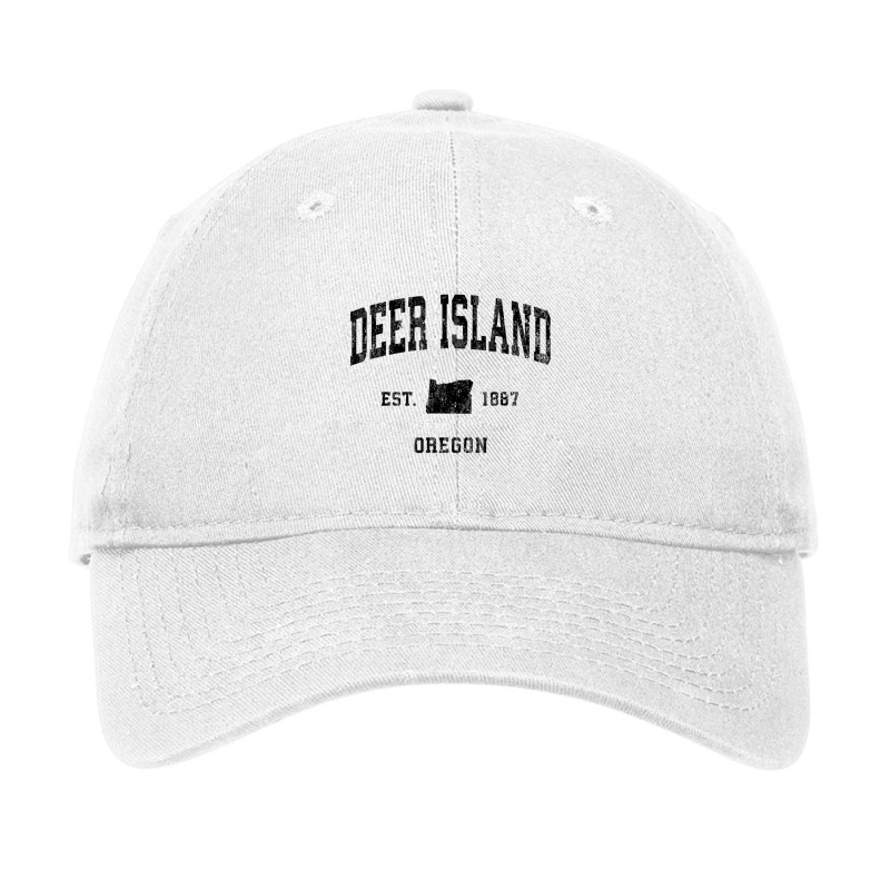 Deer Island Oregon Or Vintage Athletic Black Sport Adjustable Cap by galloywa | Artistshot