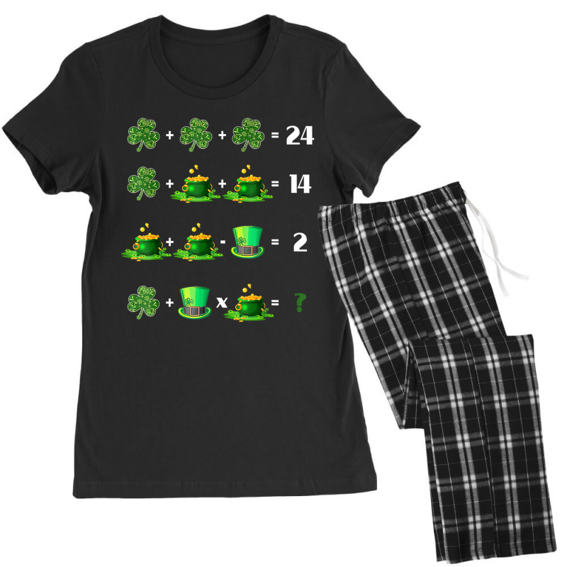 Math Teacher St Patrick Day Shamrock Math Equation Women's Pajamas Set by voutsro | Artistshot