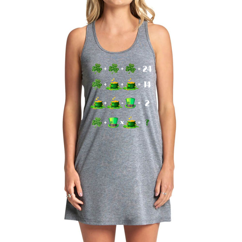 Math Teacher St Patrick Day Shamrock Math Equation Tank Dress by voutsro | Artistshot