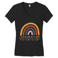 Ser Bilingue Es Un Superpoder Spanish Esl Teacher Women's V-neck T-shirt | Artistshot