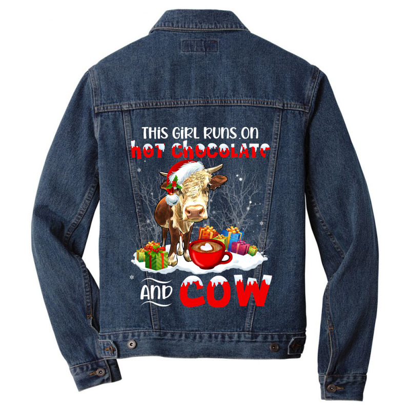 Cow Christmas Light Tree Cow Xmas Snow Lover 473 Men Denim Jacket | Artistshot