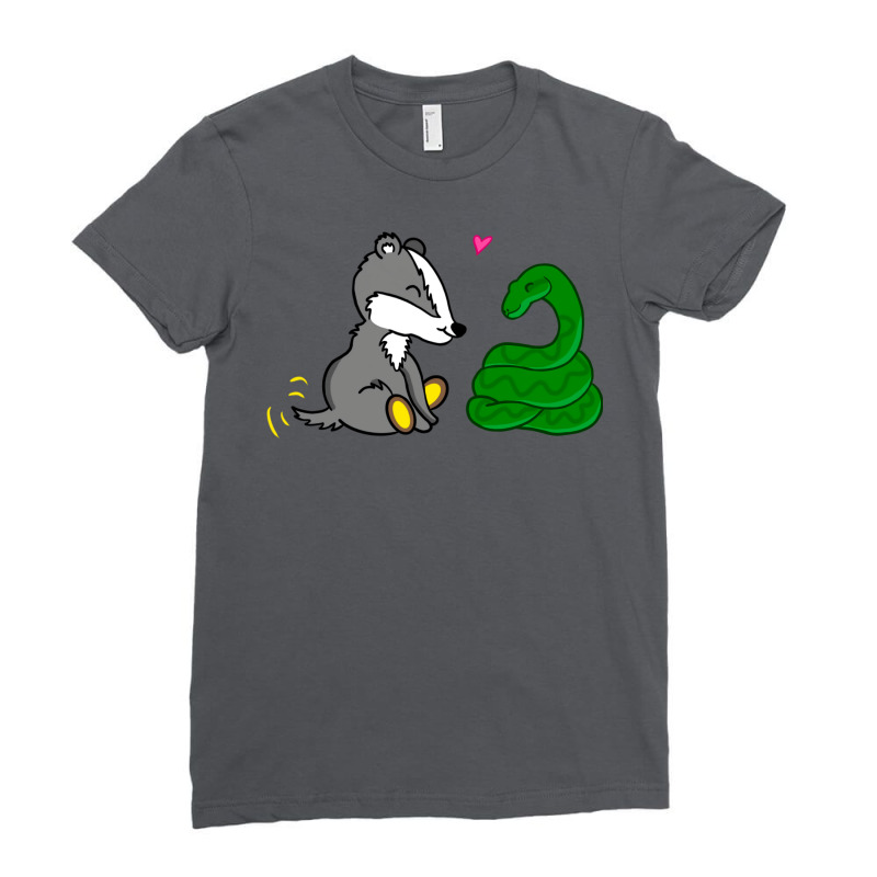 Badger And Snake Pair 1 Ladies Fitted T-Shirt by clemontaingm | Artistshot