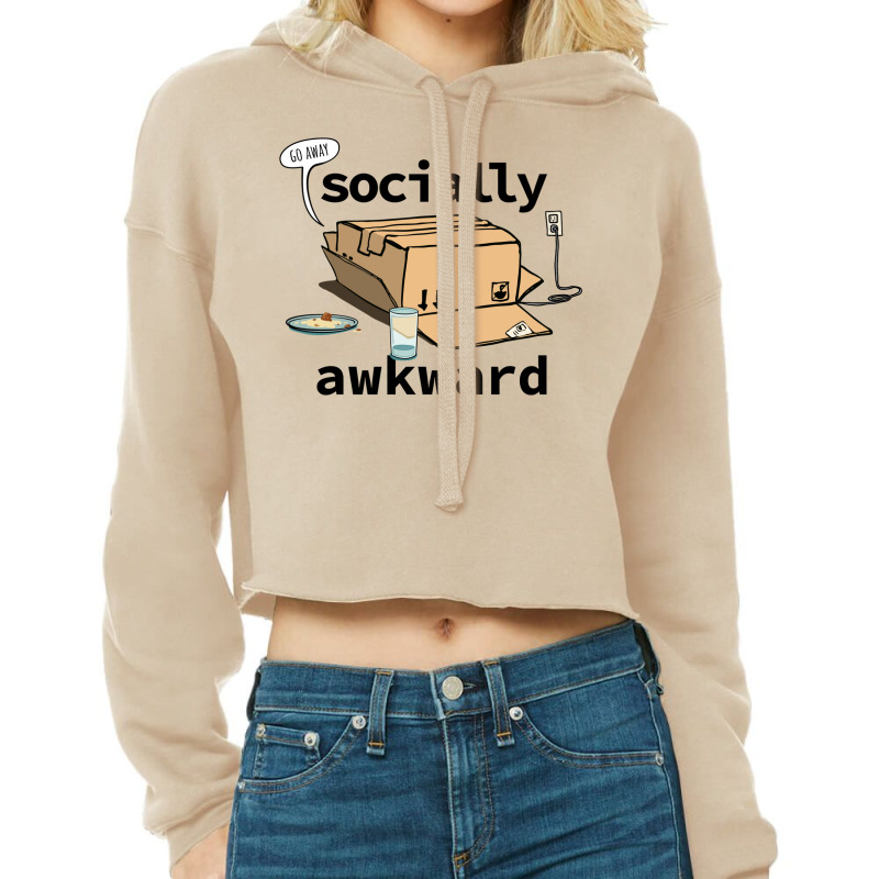 Socially Awkward Introvert In A Cardboard Box Fort Cropped Hoodie by jaymeeadanicz | Artistshot