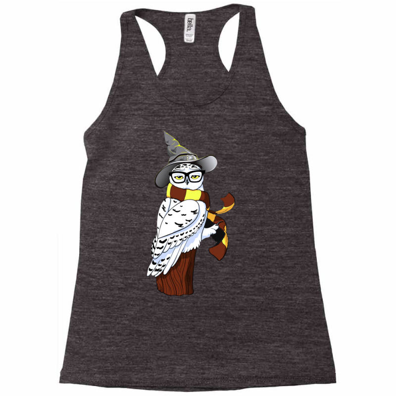 An Owl In A Hat And Stripey Scarf Racerback Tank by alfanomearsb | Artistshot