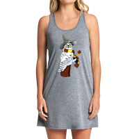 An Owl In A Hat And Stripey Scarf Tank Dress | Artistshot