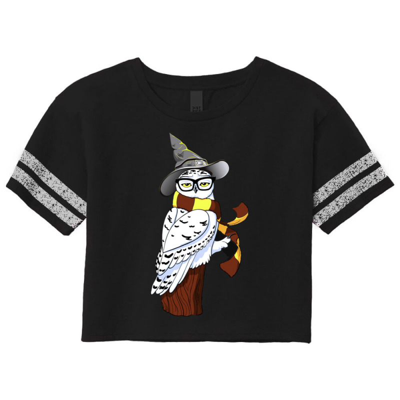 An Owl In A Hat And Stripey Scarf Scorecard Crop Tee by alfanomearsb | Artistshot