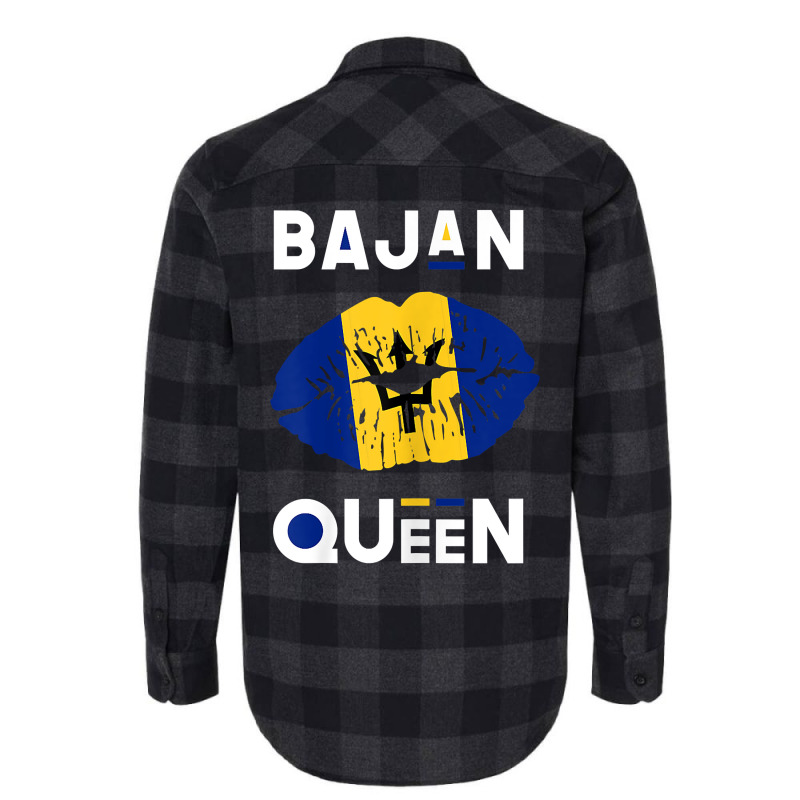 Womens Bajan Queen Shirt Barbados Flag Lips Barbad Flannel Shirt by byrneo | Artistshot