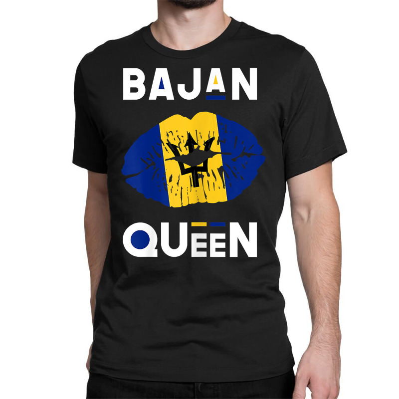 Womens Bajan Queen Shirt Barbados Flag Lips Barbad Classic T-shirt by byrneo | Artistshot