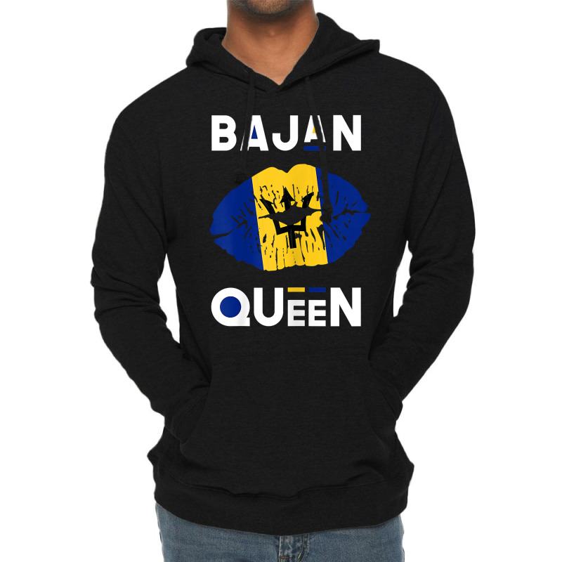 Womens Bajan Queen Shirt Barbados Flag Lips Barbad Lightweight Hoodie by byrneo | Artistshot