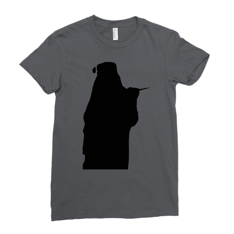 Bearded Wizard Wand Silhouette Ladies Fitted T-Shirt by clemontaingm | Artistshot