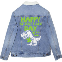 Kids Happy St Pat Trex Day Dino St Patricks Day To Unisex Sherpa-lined Denim Jacket | Artistshot