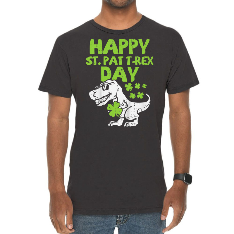 Kids Happy St Pat Trex Day Dino St Patricks Day To Vintage T-shirt | Artistshot