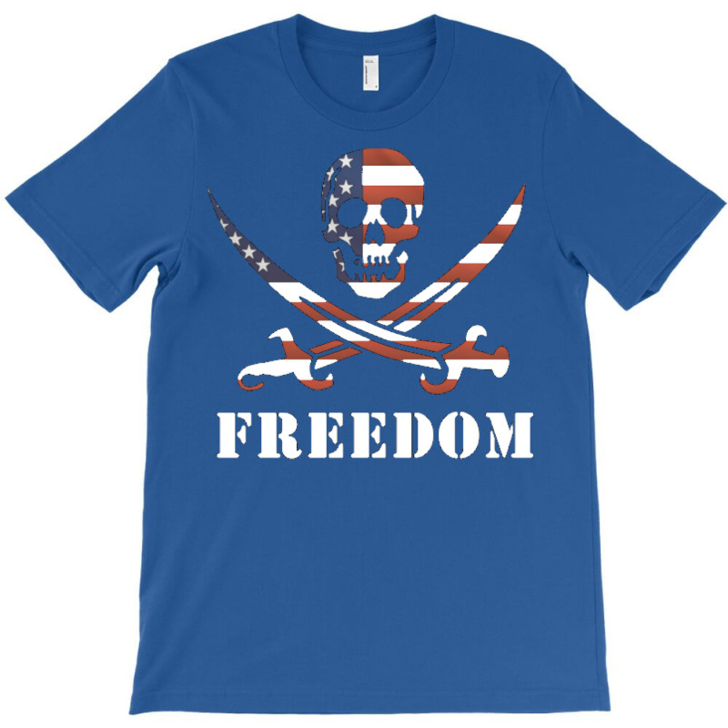 Usa Pirate Freedom Skull And Crossed Swords T-shirt | Artistshot