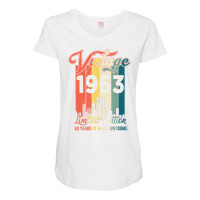 Vintage 1963 60 Years Of Being Awesome Gift Limite Maternity Scoop Neck T-shirt | Artistshot