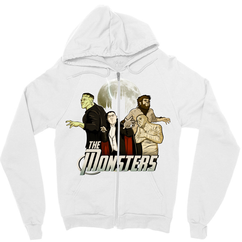 Monsters Assemble Zipper Hoodie by rouassbielln | Artistshot