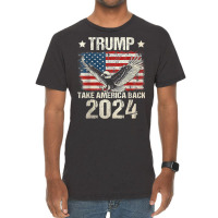 Trump 2024 Flag Take America Back Men Women Trump Vintage T-shirt | Artistshot