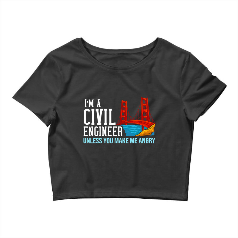 Civil Engineer Gift Funny Bridge Engineering 2 Crop Top by Fabulousam | Artistshot