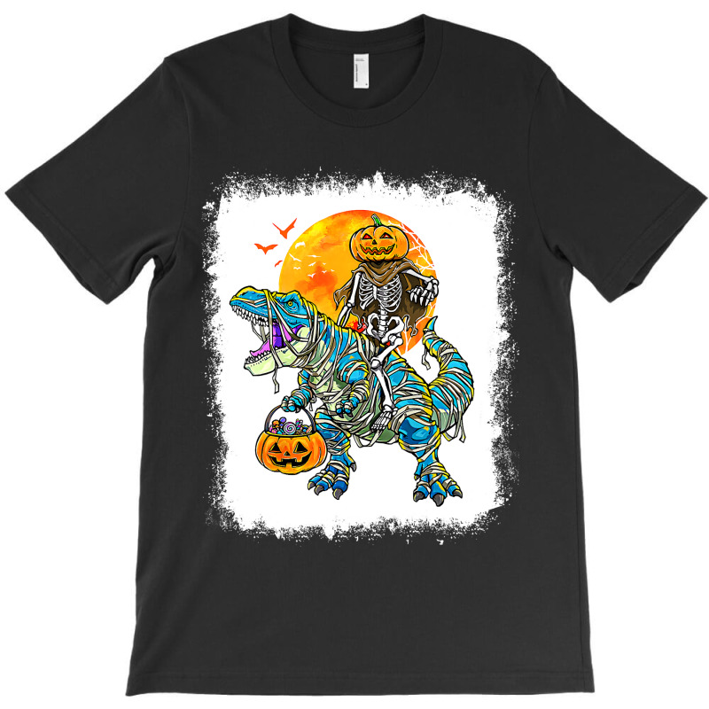 Bleached Halloween Dinosaur Spooky Saurus Hallowee T-shirt | Artistshot
