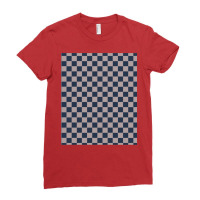 Blue And Grey Checks 1 Ladies Fitted T-shirt | Artistshot