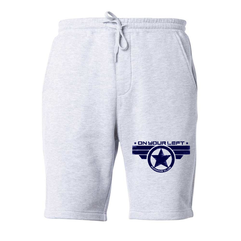 On Your Left Running Club Hybrid Distressed Print Fleece Short | Artistshot