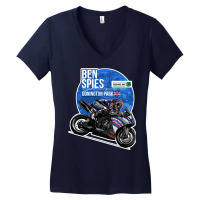 Motorcycle Ben Spies   2009 Donington Park Women's V-neck T-shirt | Artistshot