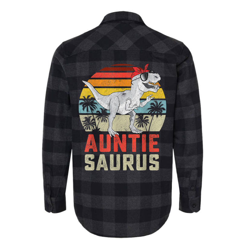 Auntiesaurus T Rex Dinosaur Auntie Saurus Family M Flannel Shirt | Artistshot