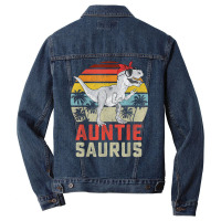 Auntiesaurus T Rex Dinosaur Auntie Saurus Family M Men Denim Jacket | Artistshot