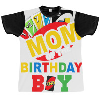 Mom Of The Birthday Boy Shirt Uno Mommy Mama 1st B Graphic T-shirt | Artistshot