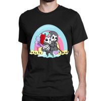 Kawaii Pastel Goth Unicorn And Grim Reaper Creepy Classic T-shirt | Artistshot