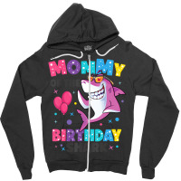 Mommy Of The Shark Birthday Mom Matching Family T Zipper Hoodie | Artistshot