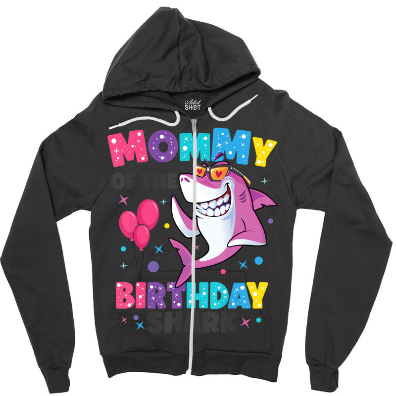 Mommy Of The Shark Birthday Mom Matching Family T Zipper Hoodie | Artistshot