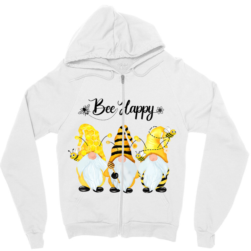 Bee Happy Bee Gnome Spring T Shirt Zipper Hoodie | Artistshot