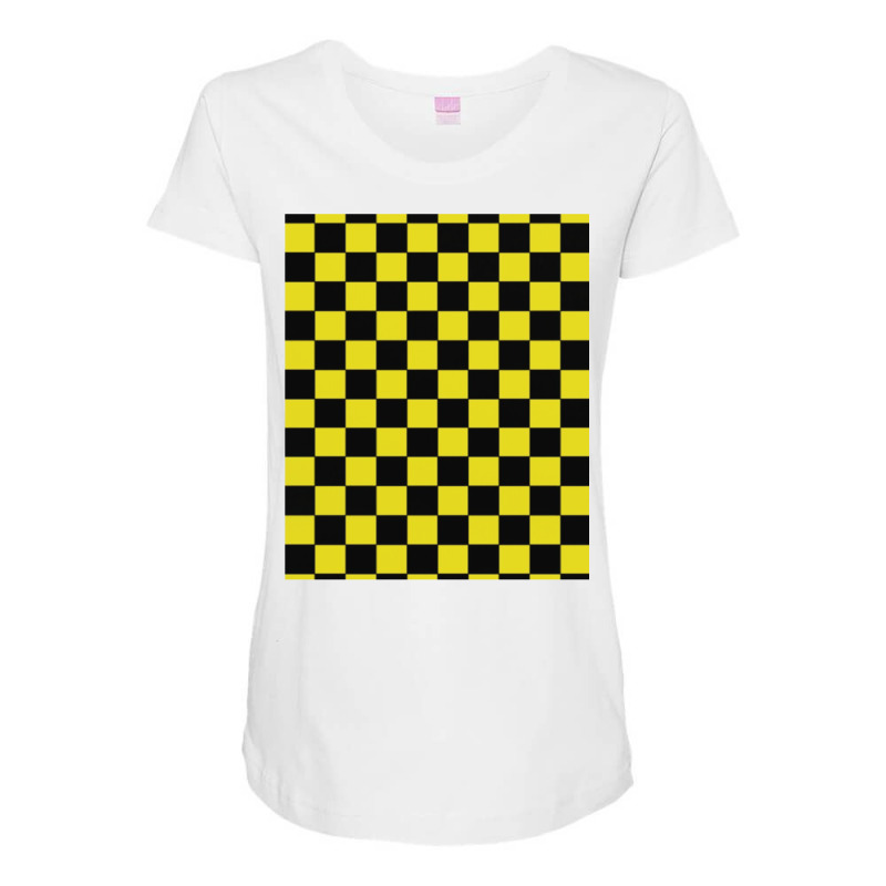 Black And Yellow Checks Maternity Scoop Neck T-shirt by wilktopick1 | Artistshot