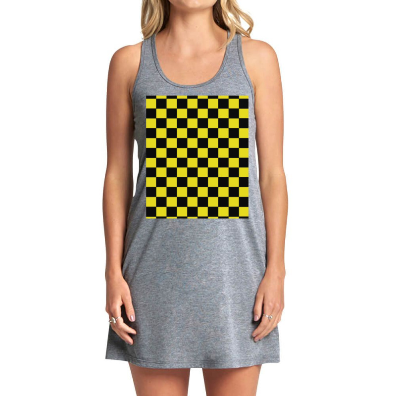 Black And Yellow Checks Tank Dress by wilktopick1 | Artistshot