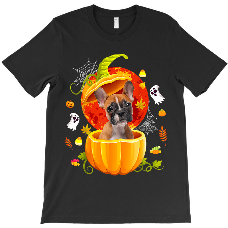 Boston Terrier Witch Pumpkin Halloween Dog Lover F T-shirt | Artistshot