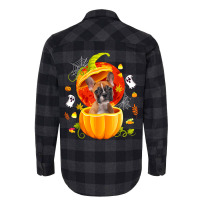 Boston Terrier Witch Pumpkin Halloween Dog Lover F Flannel Shirt | Artistshot