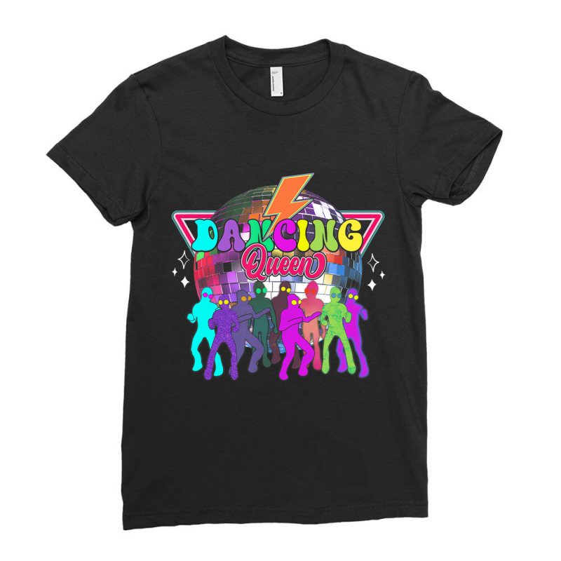 Disco Queen Dance Mom Dancing A Queen Vintage 70s Ladies Fitted T-Shirt by galloywa | Artistshot