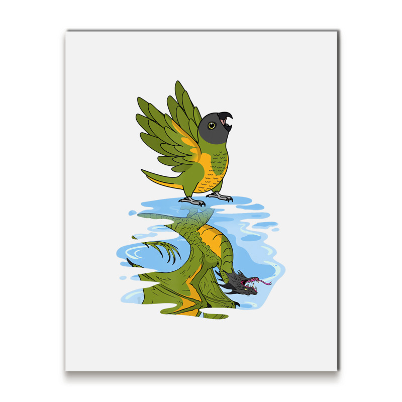 Parrot & Dragon Reflection I Senegal Parrot T Shir Metal Print Vertical | Artistshot