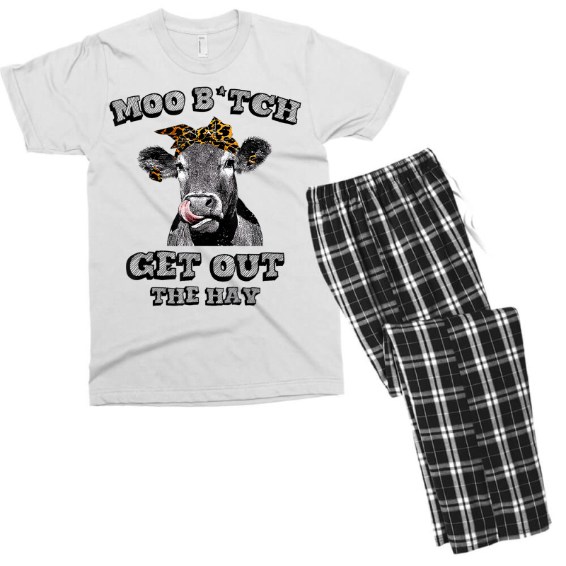 Moo Bitch Get Out The Hay Funny Heifer Leopard T S Men's T-shirt Pajama Set | Artistshot