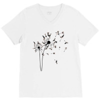 Dog Flower Fly Dandelion Boston Terrier Gifts Dog V-neck Tee | Artistshot