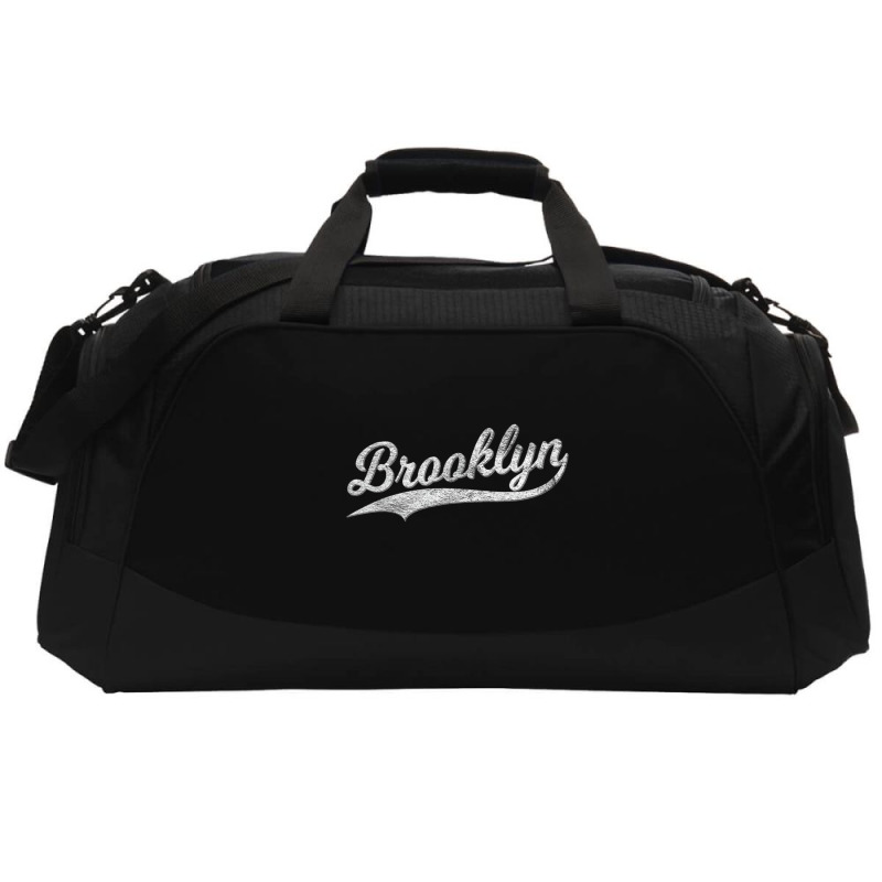 Brooklyn New York Retro Vintage Sports Script Curs Active Duffel | Artistshot