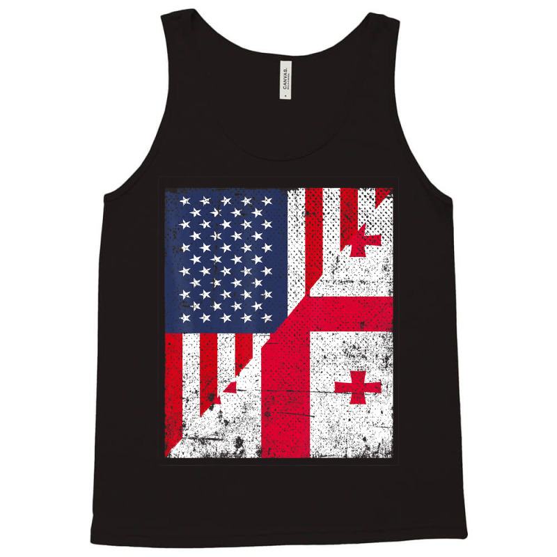 Half Usa Flag Half Georgia Flag   American Georgia Tank Top by fiddolamuf | Artistshot