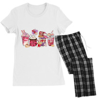 Pink Valentine Latte Iced Coffee Candy Heart Women Women's Pajamas Set | Artistshot