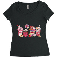 Pink Valentine Latte Iced Coffee Candy Heart Women Women's Triblend Scoop T-shirt | Artistshot