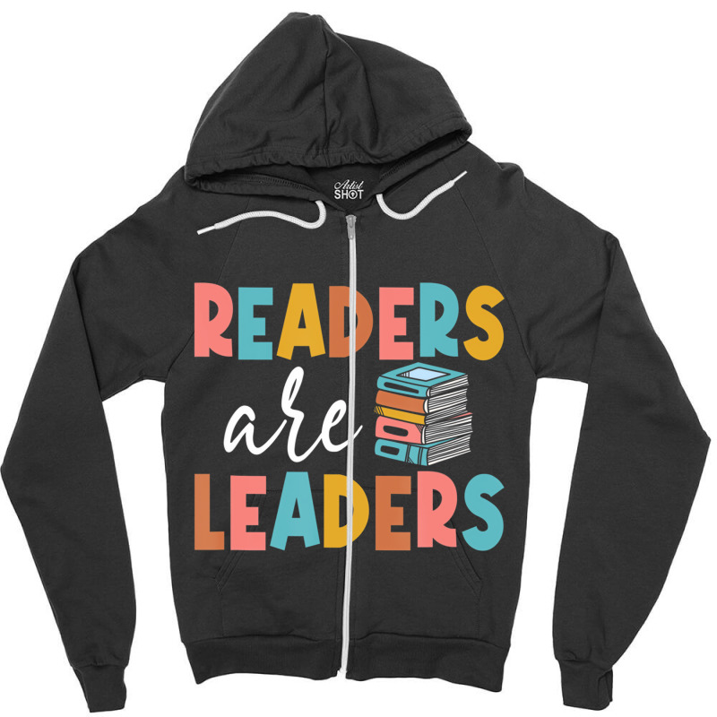 Readers Are Leaders Boho Leopard Book Lover Back T Zipper Hoodie by bettincam | Artistshot