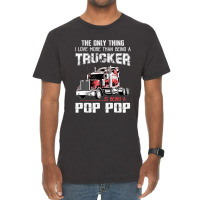 Mens Trucker Pop Pop Truck Driver Grandpa Pop Pop Vintage T-shirt | Artistshot